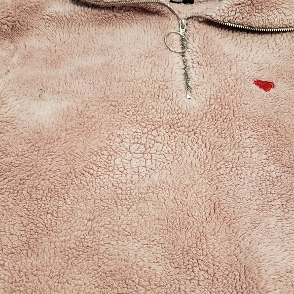 Topshop Pink Fuzzy Teddy 1/4 Zip Sweater - Picture 15 of 16
